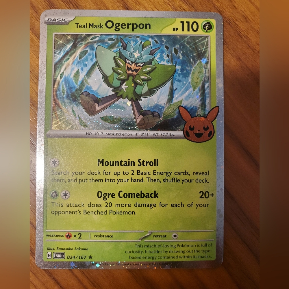 Pokemon Trading Card - Teal and Green